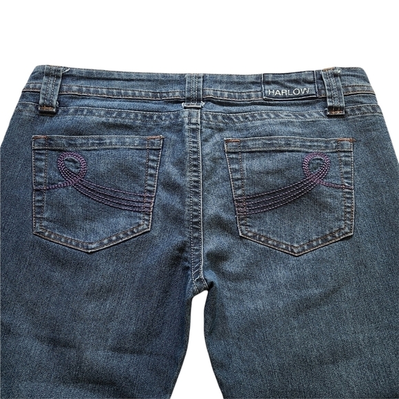 Harlow blue denim jean capris cutoffs  clamdiggers - Picture 9 of 11